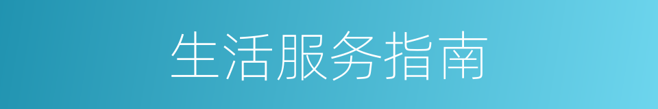 生活服务指南的同义词