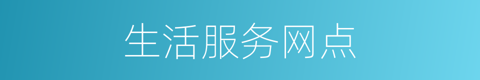 生活服务网点的同义词