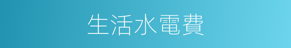 生活水電費的同義詞