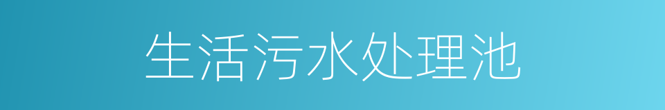 生活污水处理池的同义词