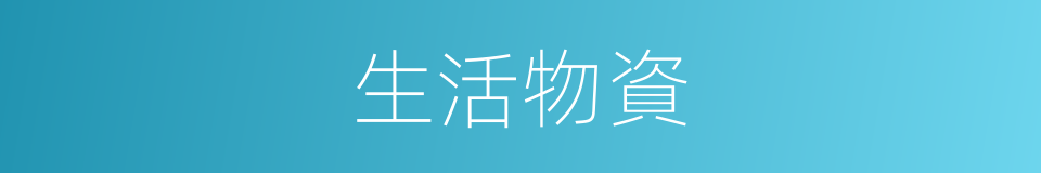 生活物資的同義詞