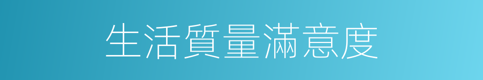 生活質量滿意度的同義詞