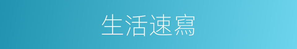 生活速寫的同義詞