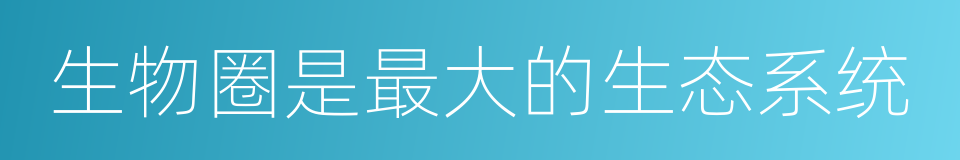 生物圈是最大的生态系统的同义词