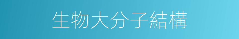 生物大分子結構的同義詞