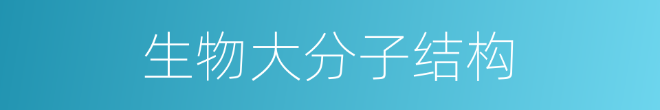 生物大分子结构的同义词