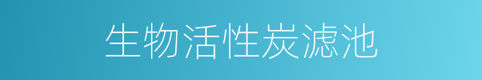 生物活性炭滤池的同义词