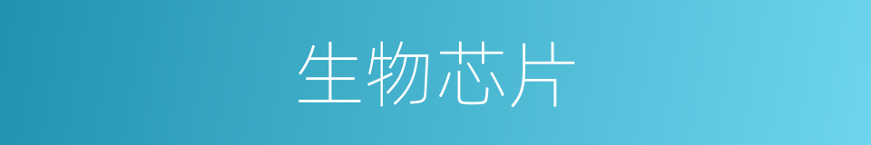 生物芯片的意思