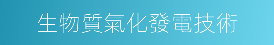 生物質氣化發電技術的同義詞
