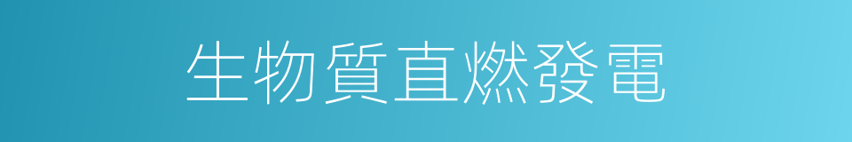 生物質直燃發電的同義詞