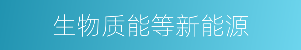 生物质能等新能源的同义词