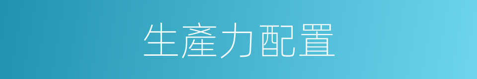 生產力配置的同義詞