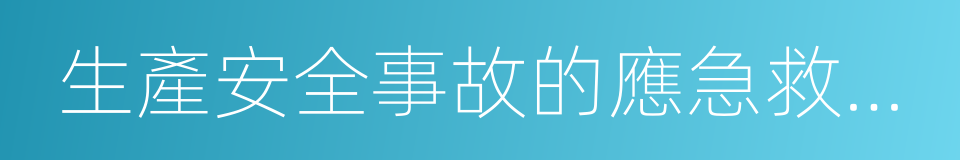 生產安全事故的應急救援與調查處理的同義詞