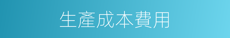 生產成本費用的同義詞