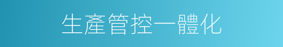 生產管控一體化的同義詞