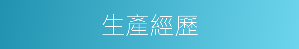 生產經歷的同義詞