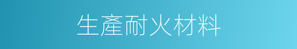 生產耐火材料的同義詞