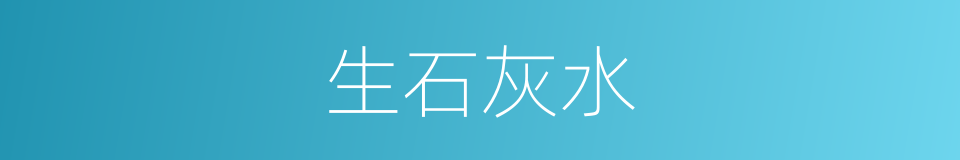 生石灰水的同义词