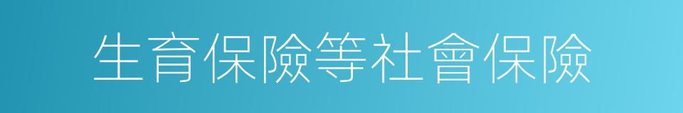 生育保險等社會保險的同義詞