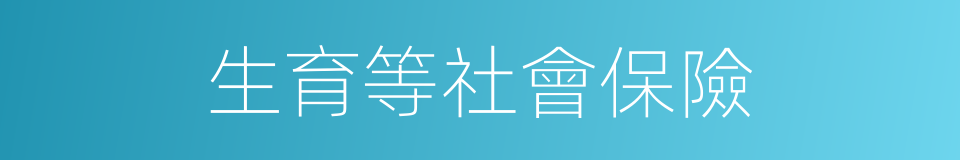 生育等社會保險的同義詞