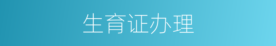 生育证办理的同义词