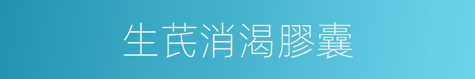 生芪消渴膠囊的同義詞