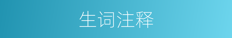 生词注释的意思