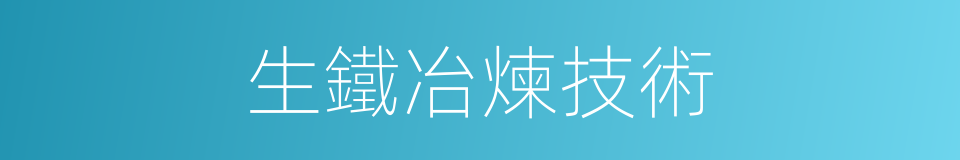 生鐵冶煉技術的同義詞