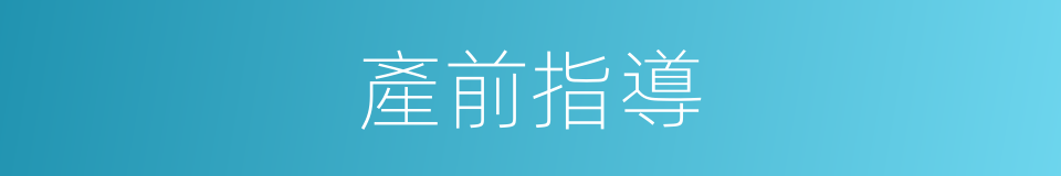 產前指導的同義詞