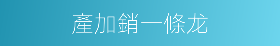 產加銷一條龙的同義詞