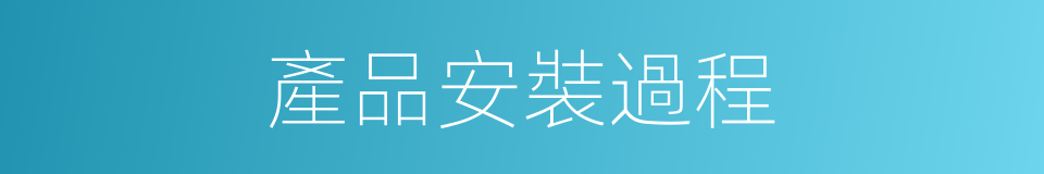 產品安裝過程的同義詞