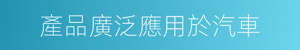 產品廣泛應用於汽車的同義詞