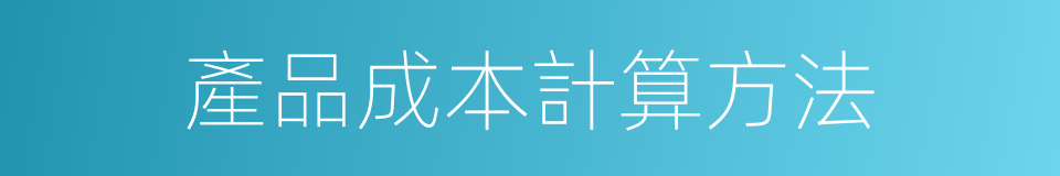 產品成本計算方法的同義詞