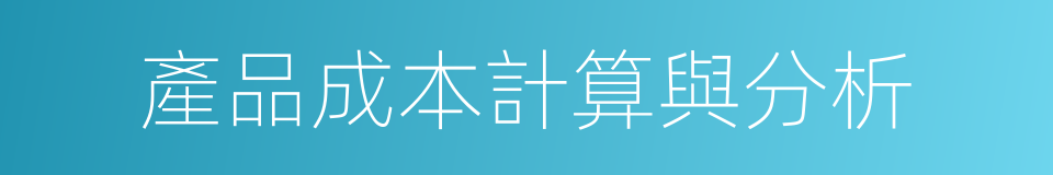 產品成本計算與分析的同義詞