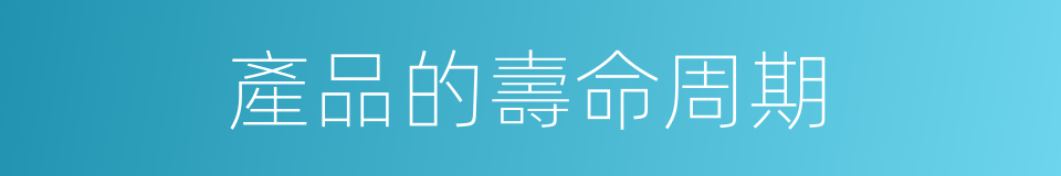 產品的壽命周期的同義詞