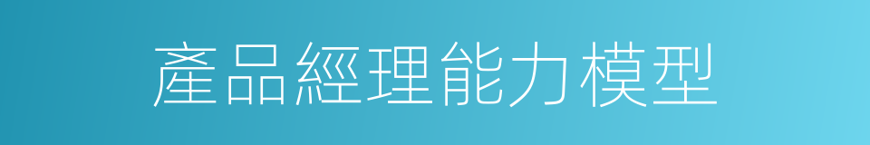 產品經理能力模型的同義詞