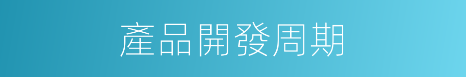 產品開發周期的同義詞