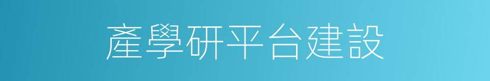 產學研平台建設的同義詞