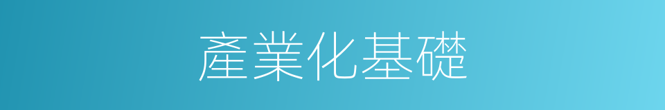 產業化基礎的同義詞