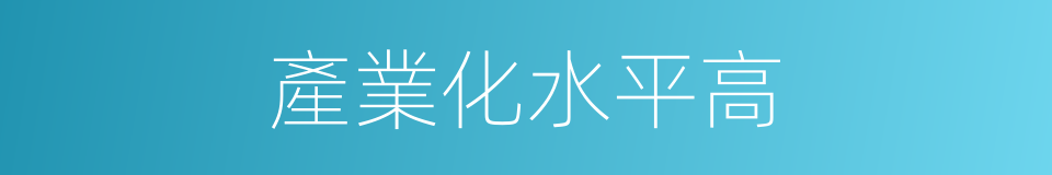 產業化水平高的同義詞