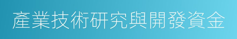 產業技術研究與開發資金的同義詞