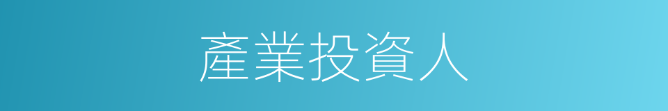 產業投資人的同義詞