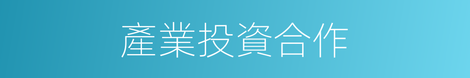 產業投資合作的同義詞