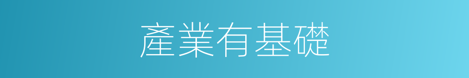 產業有基礎的同義詞