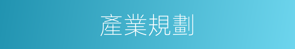 產業規劃的同義詞