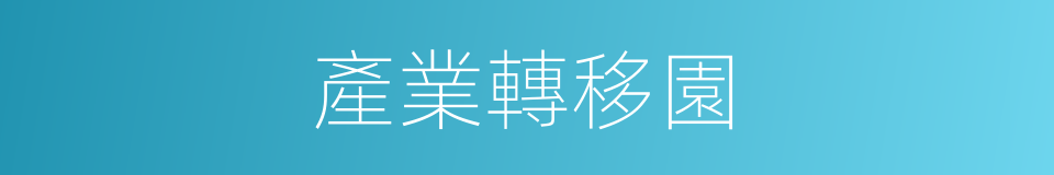 產業轉移園的同義詞
