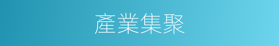 產業集聚的同義詞