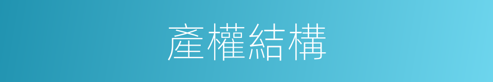 產權結構的同義詞