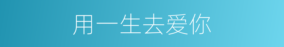 用一生去爱你的同义词