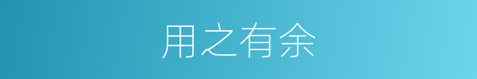 用之有余的同义词